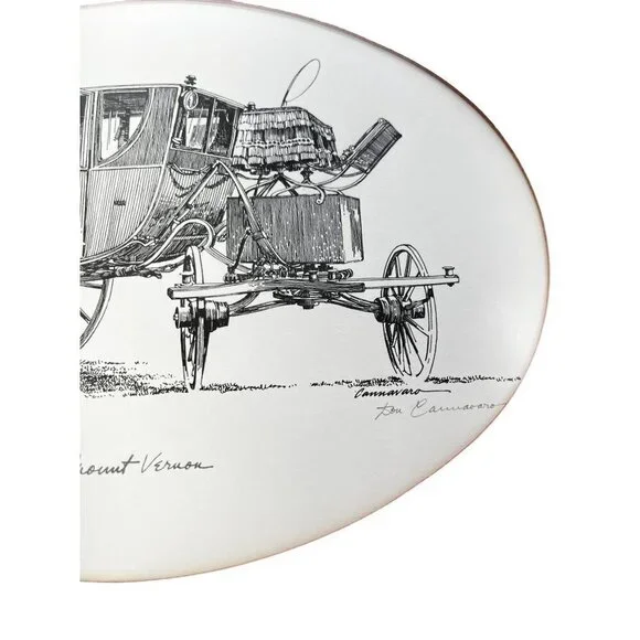 Vintage Signed Framed Lithograph of Sketch The Powel Carriage at Mount Vernon - Picture 5 of 15